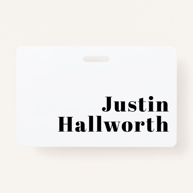 Retro Modern Minimal Name or Business Template Badge (Front)