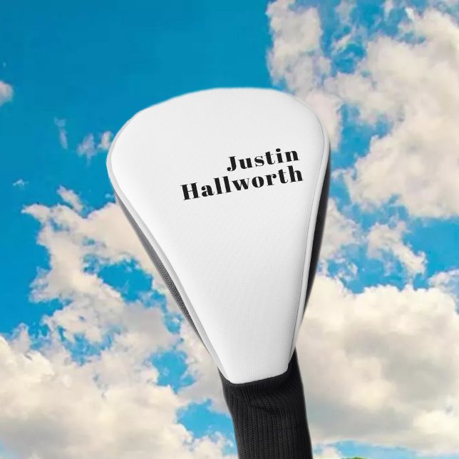 Retro Modern Minimal Name or Business Template Golf Head Cover (Creator Uploaded)