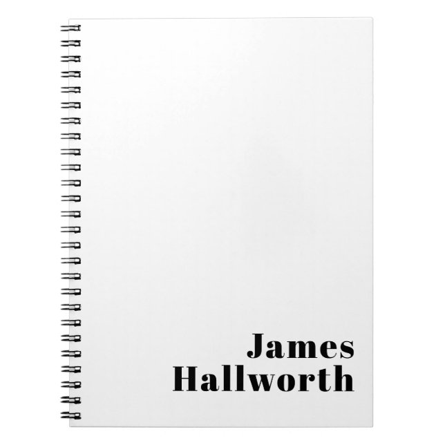 Retro Modern Minimal Name or Business Template Notebook (Front)