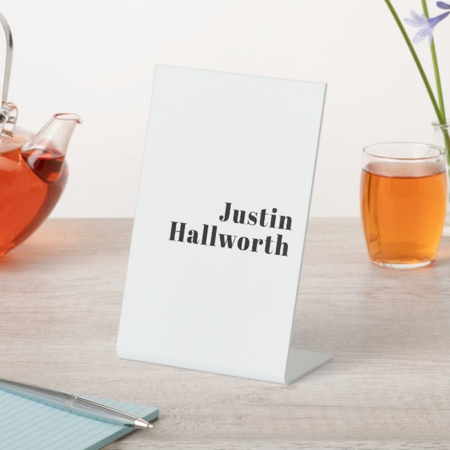Retro Modern Minimal Name or Business Template Pedestal Sign (In SItu)