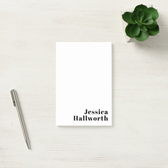 Retro Modern Minimal Name or Business Template Post-it Notes (Office)