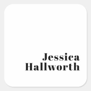 Retro Modern Minimal Name or Business Template Square Sticker