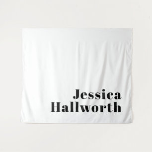 Retro Modern Minimal Name or Business Template Tapestry