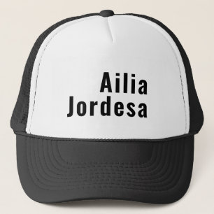 Retro Modern Minimal Personalized Name or Brand Trucker Hat