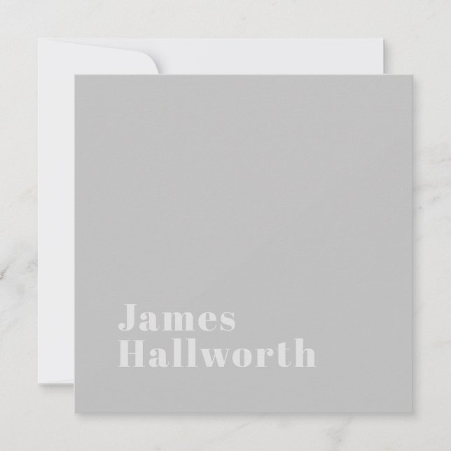 Retro Modern Minimalistic Name (or other text) Card (Front)