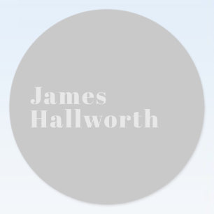 Retro Modern Minimalistic Name (or other text) Classic Round Sticker