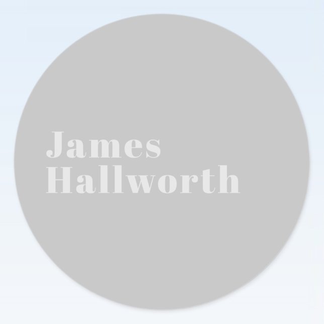Retro Modern Minimalistic Name (or other text) Classic Round Sticker (Creator Uploaded)