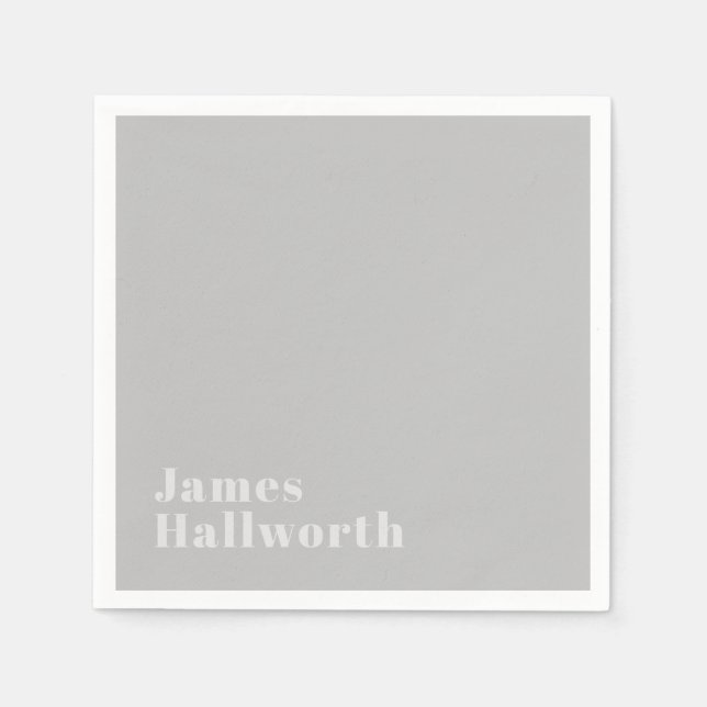Retro Modern Minimalistic Name (or other text) Napkin (Front)