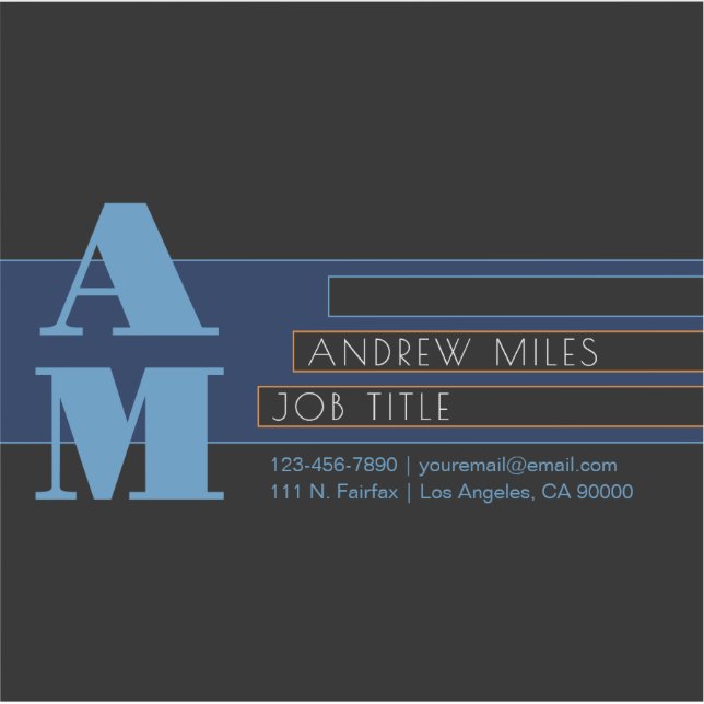 Retro-modern Monogram & Editable Shapes & Colours (Front)