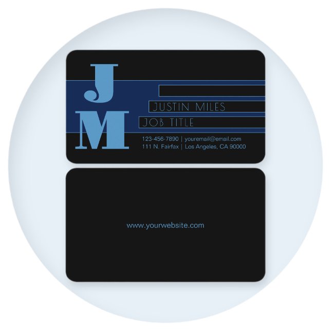 Retro-modern Monogram & Editable Shapes & Colours Business Card (Creator Uploaded)