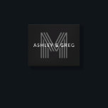 Retro Modern Name/s Editable Monogram Black & Grey Canvas Print<br><div class="desc">Stylish customizable retro-modern monogram, edit as you wish!</div>