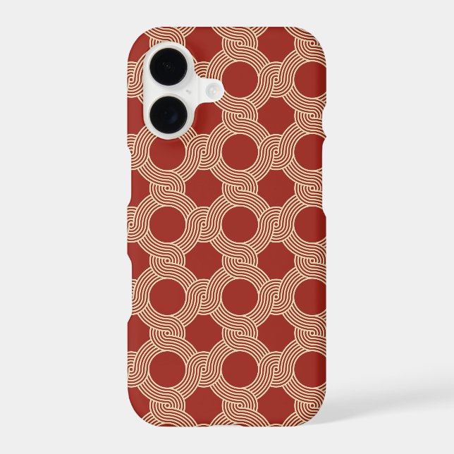 Retro modern Orange Brown Seventies Geometric Art (Back)