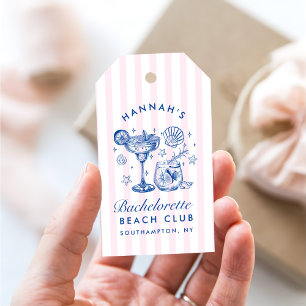 Retro Modern Pink & Blue Bachelorette Weekend Gift Tags