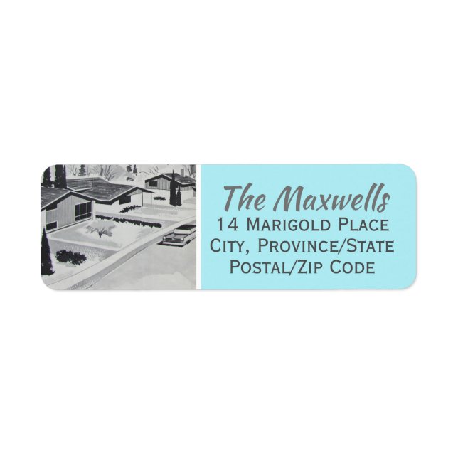 Retro Modern Return Address Label (Front)