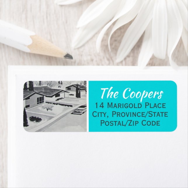 Retro Modern Return Address Label (Insitu)