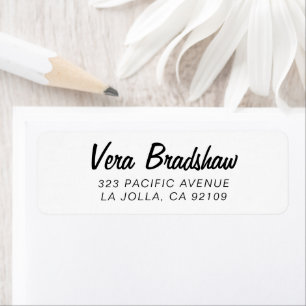 Retro Modern Script Simple Return Address