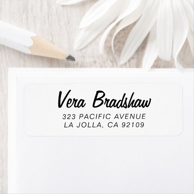 Retro Modern Script Simple Return Adresse (En situation)