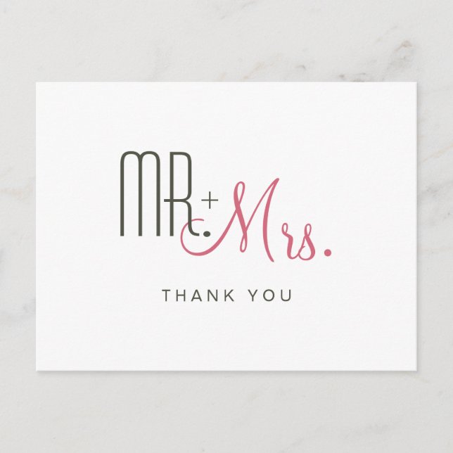Retro Modern Thank You Postcard (Front)