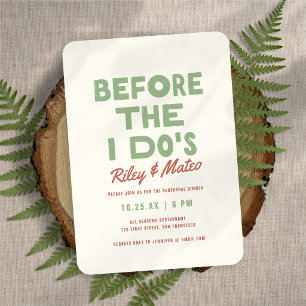 Retro Modern Type Bold Wedding Rehearsal Dinner Invitation