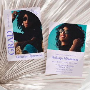 Retro Modern Typography Graduation Invitation
