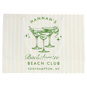 Retro Modern Vintage Green Bachelorette Large Gift Bag