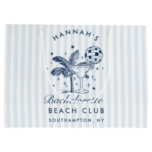 Retro Modern Vintage Grey Bachelorette Large Gift Bag