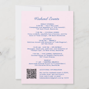 Retro Modern Vintage QR-Code Bachelorette Weekend Invitation