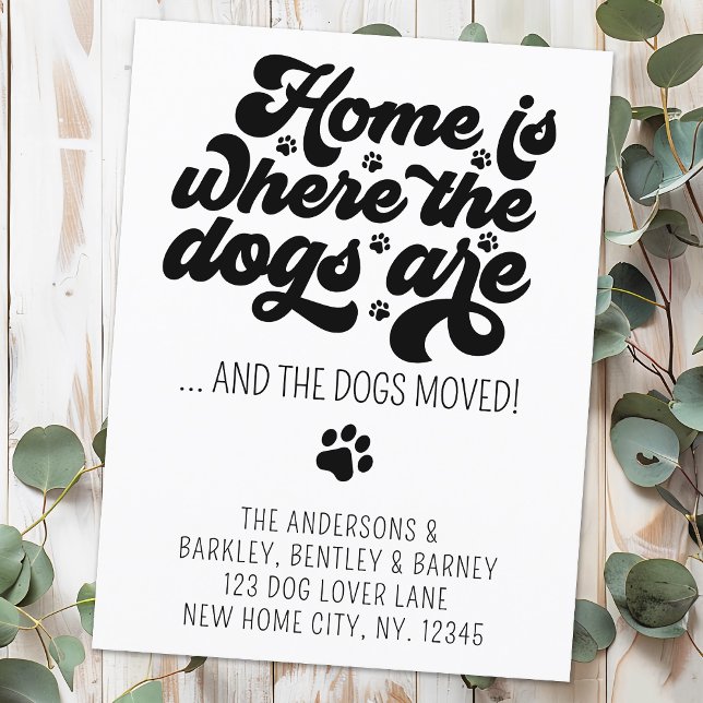 Retro Modern We Have Moved New Address Dog Moving Announcement Postcard (Creator Uploaded)