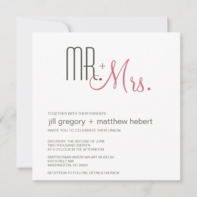 Retro Modern Wedding Invitation (Front)