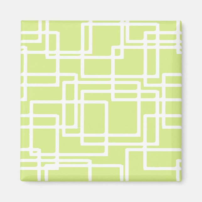 Retro Modern White Rectangles On Pale Grape Magnet (Front)
