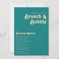 Rétro moderne | Brunch Turquoise et Invitation Bub