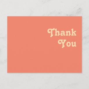 Rétro moderne   Carte postale Merci Mariage corail