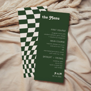 Retro Moderne Chic Checker Menu