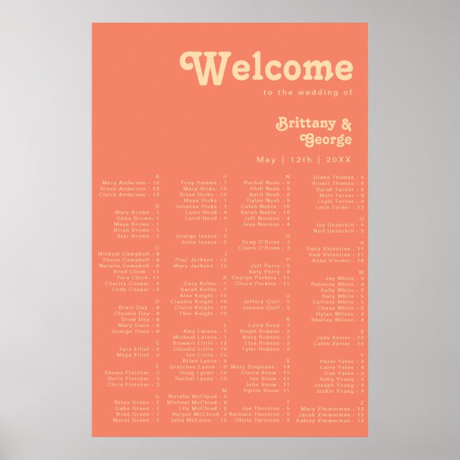 Rétro moderne | Poster du siège alphabétique de co (Devant)