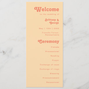 Rétro moderne   Programme de mariage à la crème or