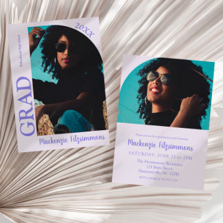 Retro Moderne Typographie Graduation Invitation