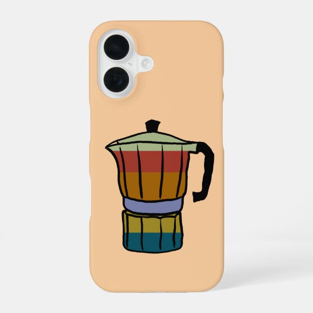 Retro Moka pot iPhone 16 Case (Back)
