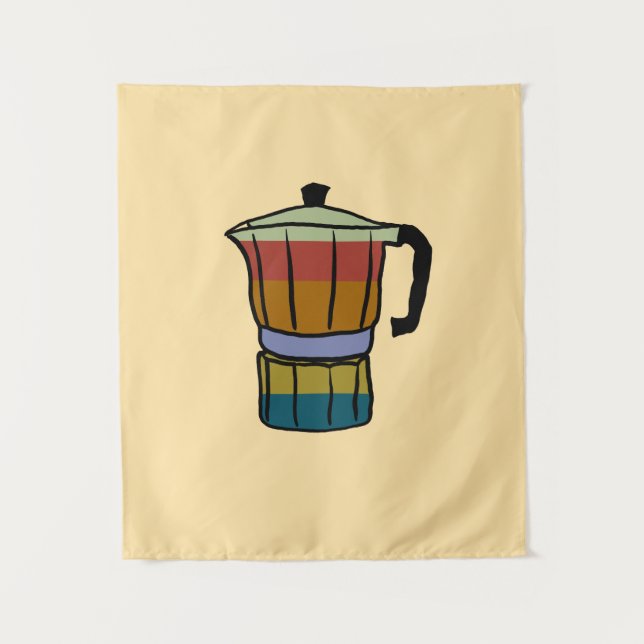 Retro Moka Pot Tapestry (Front)