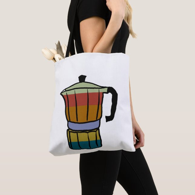 Retro Moka Pot Tote Bag (Close Up)