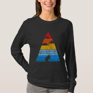 Retro Mole Sunset Silhouette Mouse Shredded Mouse T-Shirt