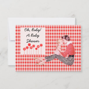 Retro Mom and Baby Shower V2 Invitation