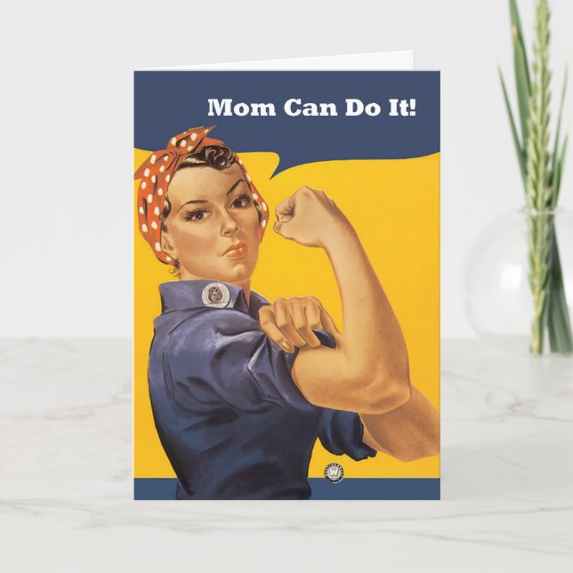 Retro Mom Can Do It Mother's Day Card (Front)
