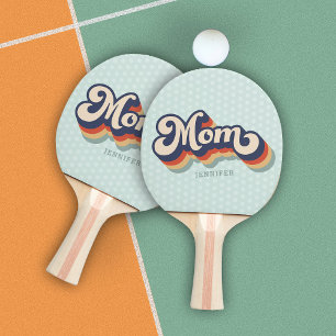Retro Mom Custom Name Mother's Day Ping Pong Paddle
