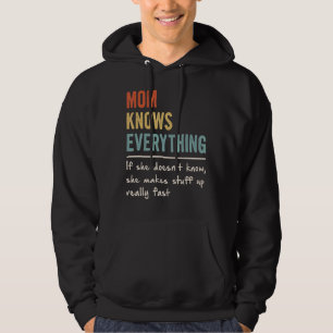 Retro Mom Knows Everything Women  Mother's Day Hoodie