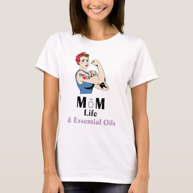 Retro Mom Life & Essential Oils T-Shirt (Front)