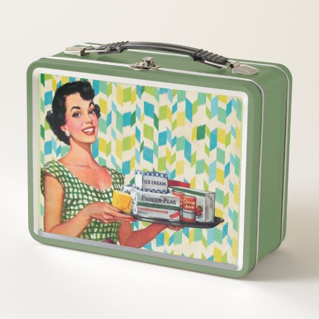 Retro Mom Metal Lunch Box (Front)