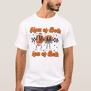 Retro Mom Of Both Football And Cheer Game Day T-Shirt