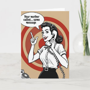 Retro Mom Phone Call Card