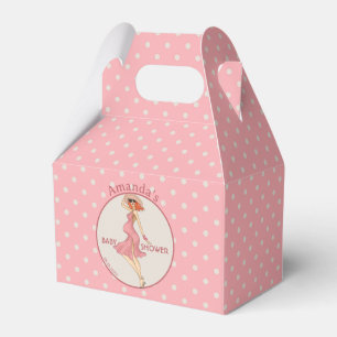 Retro Mommy Redhead 2 Baby Shower Party Favor Box