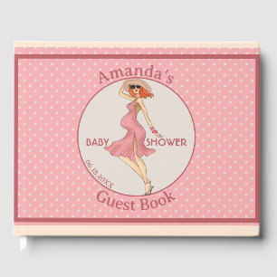 Retro Mommy Redhead Baby Shower Party  Guest Book